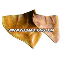 pig ear shape rawhide/porkhide natural rawhide dog chews OEM supplier for dog